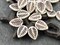 *15* 16x12mm Brown Washed Ivory Top Drilled Dogwood Leaf Beads